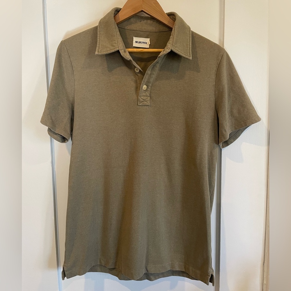Taylor Stitch - The Heavy Bag Polo in Olive - Medium